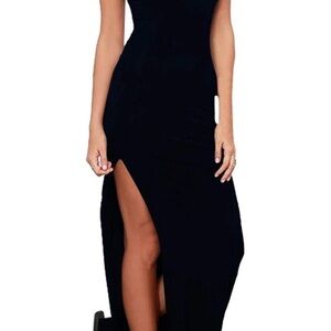 Elegant Black Bodycon Maxi Dress